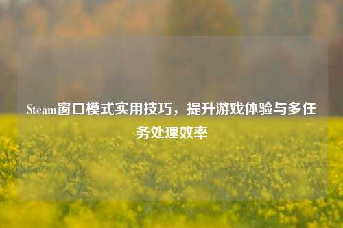 Steam窗口模式实用技巧，提升游戏体验与多任务处理效率