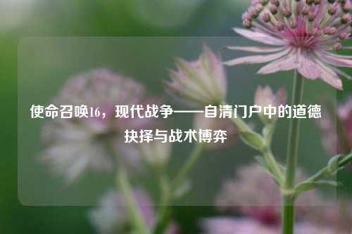 使命召唤16，现代战争——自清门户中的道德抉择与战术博弈