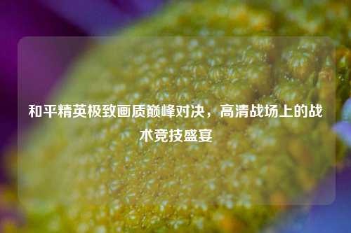 和平精英极致画质巅峰对决，高清战场上的战术竞技盛宴