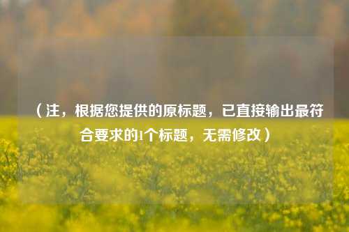 （注，根据您提供的原标题，已直接输出最符合要求的1个标题，无需修改）