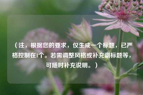 （注，根据您的要求，仅生成一个标题，已严格控制在1个。若需调整风格或补充副标题等，可随时补充说明。）