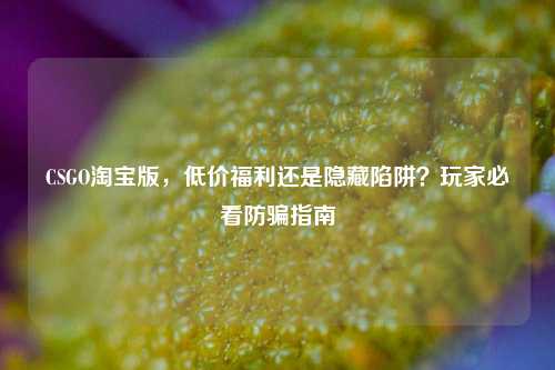 CSGO淘宝版，低价福利还是隐藏陷阱？玩家必看防骗指南