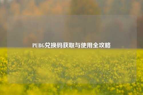 PUBG兑换码获取与使用全攻略