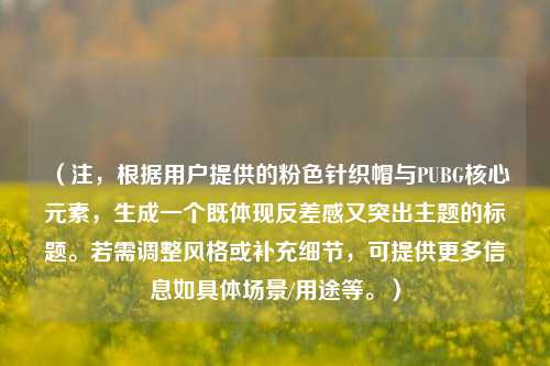 (注,根据用户提供的粉色针织帽与PUBG核心元素,生成一个既体现反差感又突出主题的标题。若需调整风格或补充细节,可提供更多信息如具体场景/用途等。)