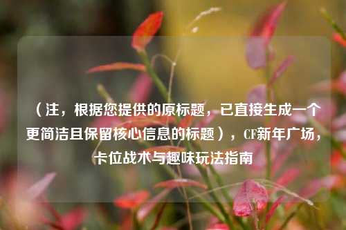 (注,根据您提供的原标题,已直接生成一个更简洁且保留核心信息的标题),CF新年广场,卡位战术与趣味玩法指南