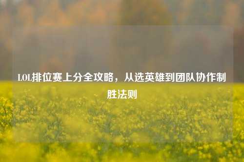 LOL排位赛上分全攻略,从选英雄到团队协作制胜法则