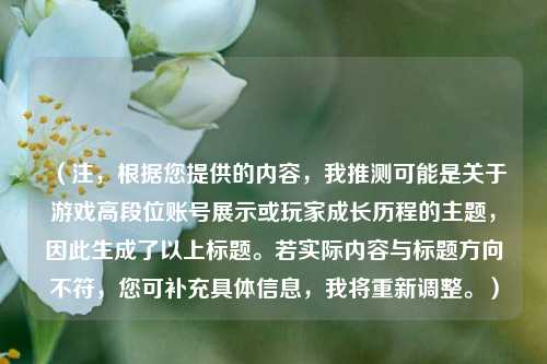 （注，根据您提供的内容，我推测可能是关于游戏高段位账号展示或玩家成长历程的主题，因此生成了以上标题。若实际内容与标题方向不符，您可补充具体信息，我将重新调整。）