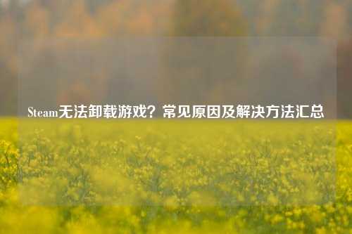 Steam无法卸载游戏?常见原因及解决方法汇总
