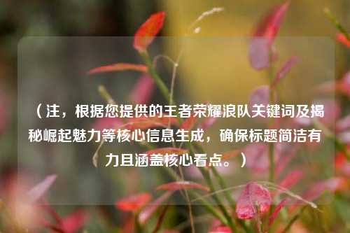 (注,根据您提供的王者荣耀浪队关键词及揭秘崛起魅力等核心信息生成,确保标题简洁有力且涵盖核心看点。)