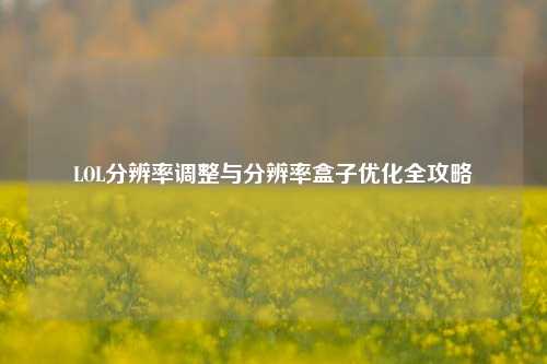 LOL分辨率调整与分辨率盒子优化全攻略