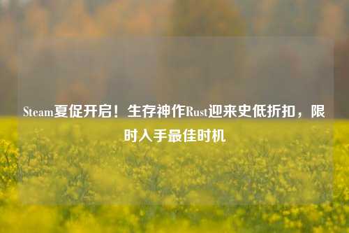 Steam夏促开启！生存神作Rust迎来史低折扣，限时入手最佳时机