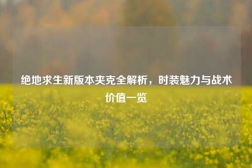 绝地求生新版本夹克全解析，时装魅力与战术价值一览