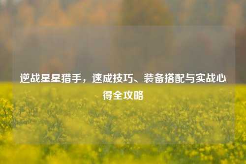 逆战星星猎手,速成技巧、装备搭配与实战心得全攻略