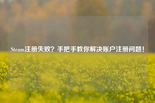Steam注册失败？手把手教你解决账户注册问题！