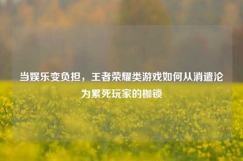 当娱乐变负担，王者荣耀类游戏如何从消遣沦为累死玩家的枷锁