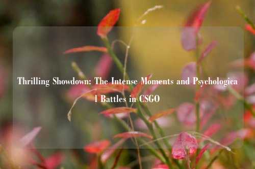 Thrilling Showdown: The Intense Moments and Psychological Battles in CSGO