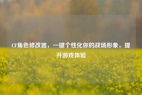 CF角色修改器，一键个性化你的战场形象，提升游戏体验