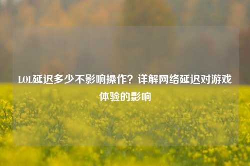 LOL延迟多少不影响操作?详解网络延迟对游戏体验的影响