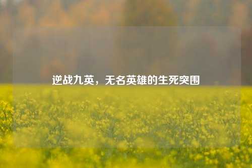 逆战九英,无名英雄的生死突围