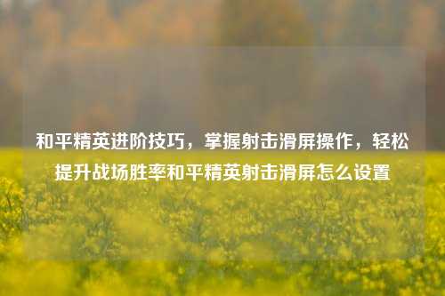 和平精英进阶技巧,掌握射击滑屏操作,轻松提升战场胜率和平精英射击滑屏怎么设置