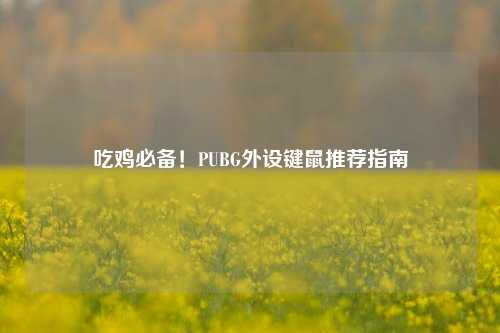 吃鸡必备！PUBG外设键鼠推荐指南