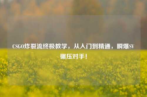 CSGO炸裂流终极教学，从入门到精通，瞬爆SV碾压对手！
