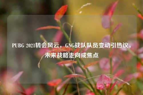 PUBG 2021转会风云，GNG战队队员变动引热议，未来战略走向成焦点
