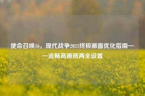 使命召唤16，现代战争2021终极画面优化指南——流畅高画质两全设置