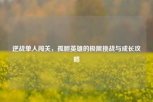 逆战单人闯关，孤胆英雄的极限挑战与成长攻略