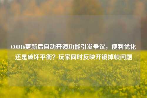 COD16更新后自动开镜功能引发争议,便利优化还是破坏平衡?玩家同时反映开镜掉帧问题