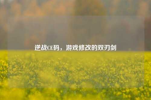 逆战CE码,游戏修改的双刃剑