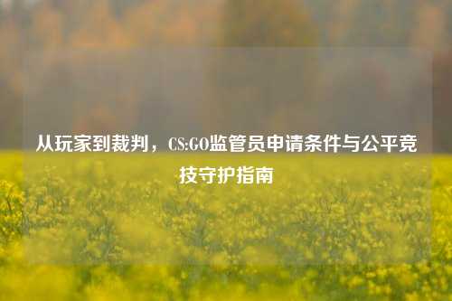 从玩家到裁判,CS:GO监管员申请条件与公平竞技守护指南