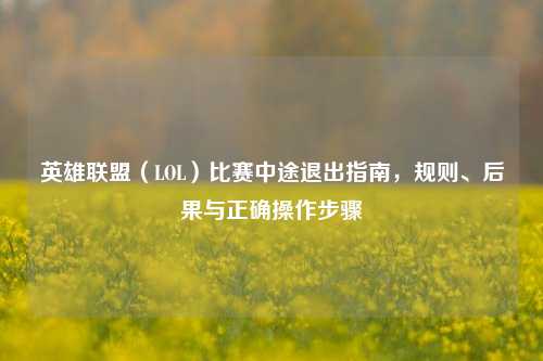 英雄联盟(LOL)比赛中途退出指南,规则、后果与正确操作步骤