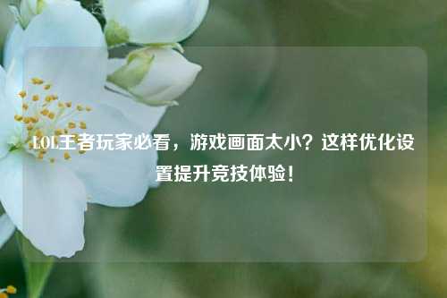 LOL王者玩家必看，游戏画面太小？这样优化设置提升竞技体验！