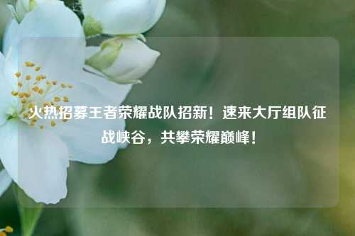 火热招募王者荣耀战队招新!速来大厅组队征战峡谷,共攀荣耀巅峰!