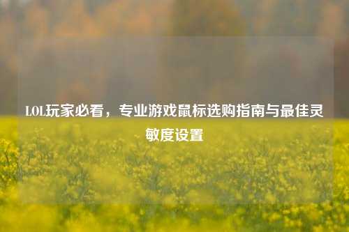 LOL玩家必看，专业游戏鼠标选购指南与最佳灵敏度设置