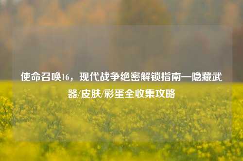 使命召唤16,现代战争绝密解锁指南—隐藏武器/皮肤/彩蛋全收集攻略
