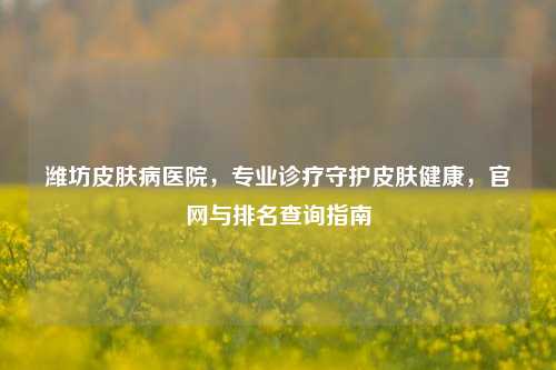 潍坊皮肤病医院,专业诊疗守护皮肤健康,官网与排名查询指南