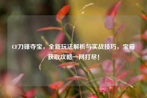CF刀锋夺宝，全新玩法解析与实战技巧，宝箱获取攻略一网打尽！