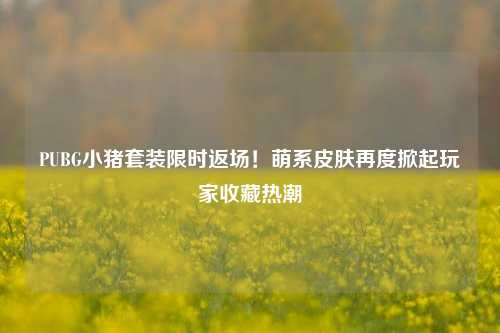PUBG小猪套装限时返场!萌系皮肤再度掀起玩家收藏热潮