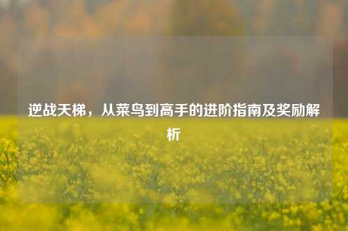 逆战天梯，从菜鸟到高手的进阶指南及奖励解析
