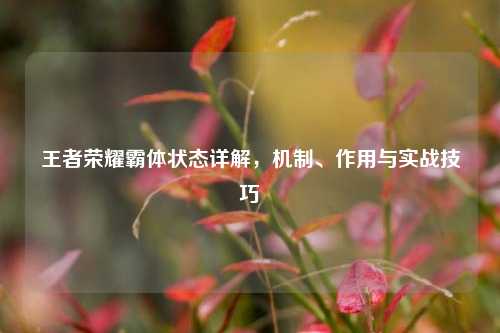 王者荣耀霸体状态详解，机制、作用与实战技巧