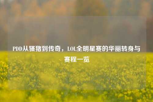 PDD从骚猪到传奇,LOL全明星赛的华丽转身与赛程一览