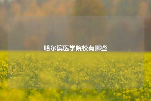 哈尔滨医学院校有哪些