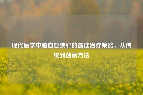 现代医学中脑血管狭窄的最佳治疗策略,从传统到创新方法