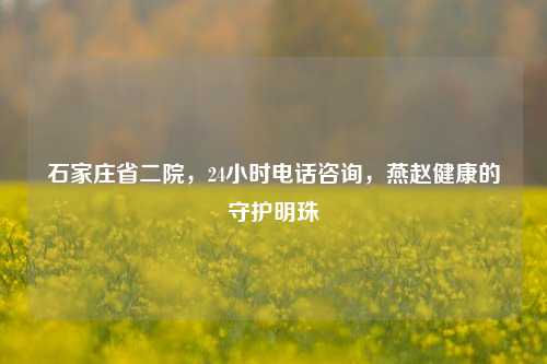 石家庄省二院,24小时电话咨询,燕赵健康的守护明珠