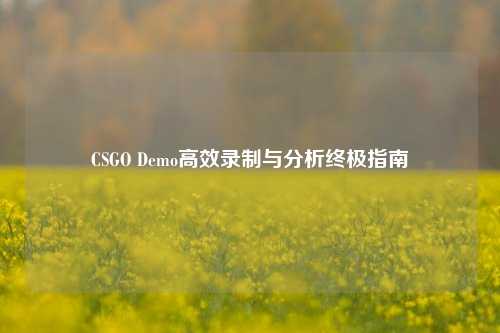 CSGO Demo高效录制与分析终极指南