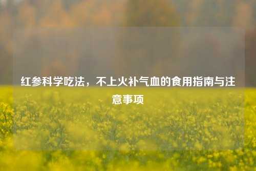 红参科学吃法，不上火补气血的食用指南与注意事项
