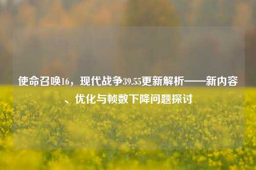 使命召唤16，现代战争39.55更新解析——新内容、优化与帧数下降问题探讨
