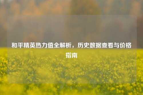 和平精英热力值全解析，历史数据查看与价格指南